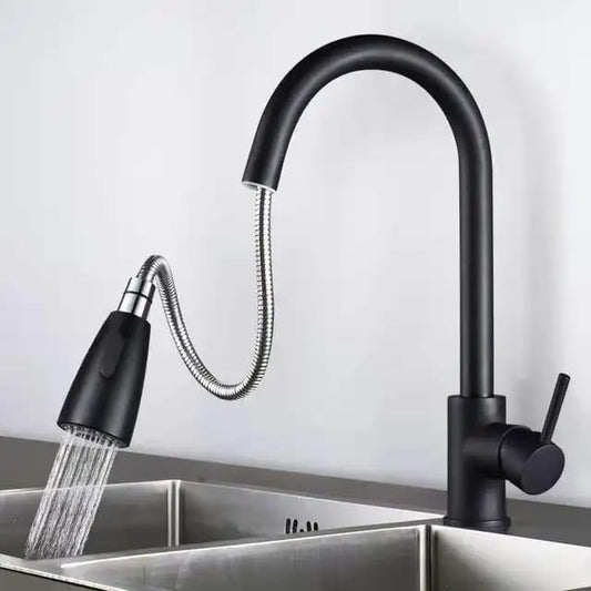Kitchen Pullout Faucet | Silver - Black