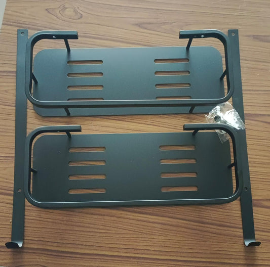 Bathroom double shelf black and silver
